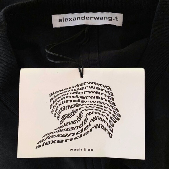 NEW Alexander Wang Wash and Go Twist Crop Top with Side Ties Black XS - Picture 14 of 17